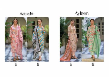 Ayleen By Zaveri Linen Readymade Printed Suits Catalog
